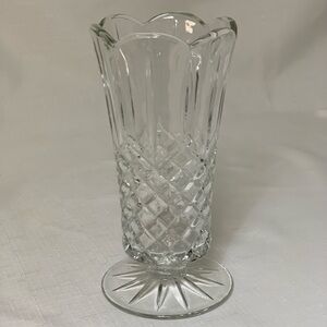 Vintage Crystal Vase Clear Glass 7" Beveled Cut Home Decor Collectible Classic